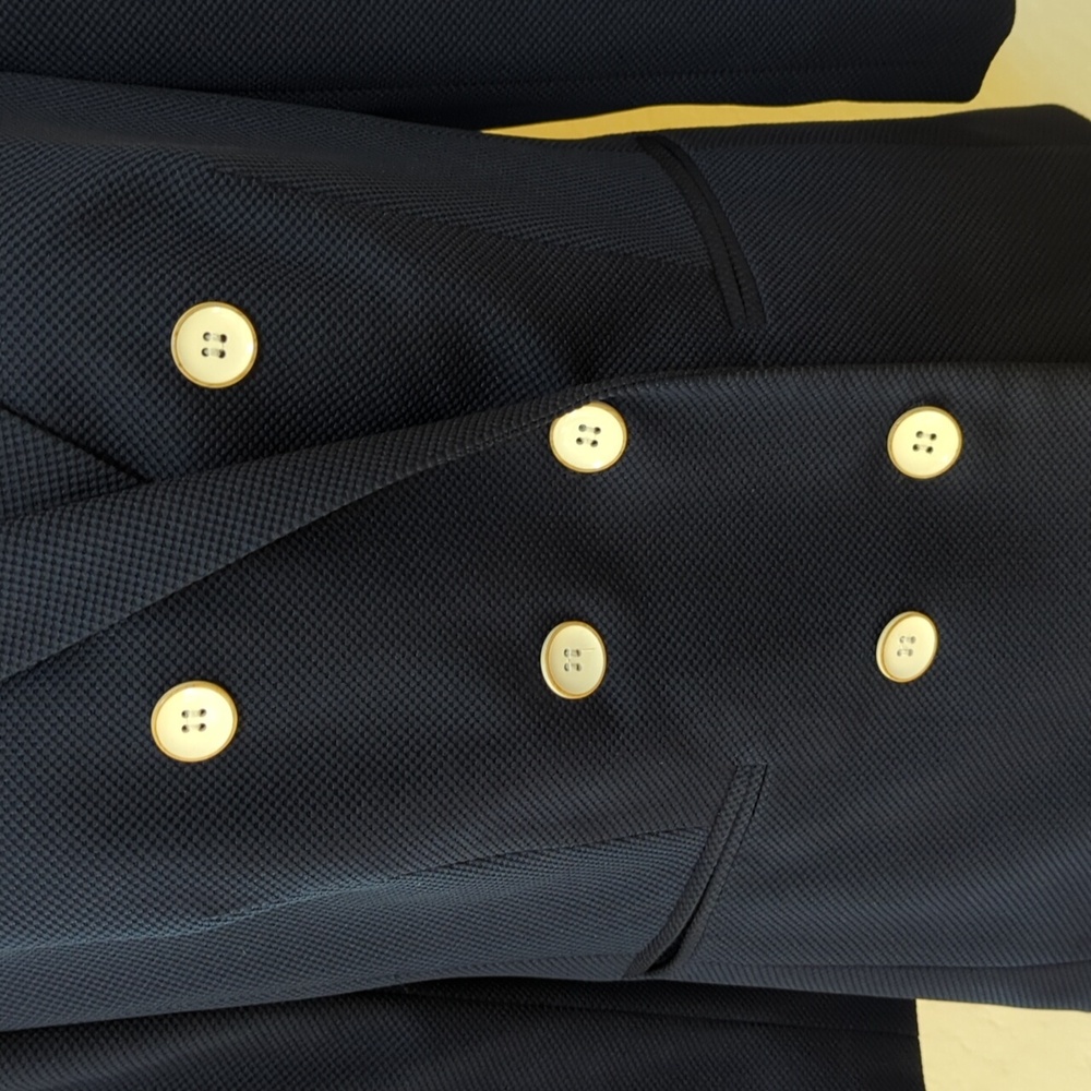 The Limited Navy Double-Breasted Blazer Tailored Suit Jacket Size Medium - Picture 2 of 6